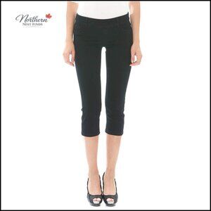Mid Rise Pull On Stretch Denim Capris Skinny Fit